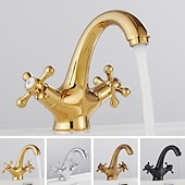 cheap Classical-Bathroom Sink Faucet,Classic Electroplated / Painted Finishes Centerset Two Handles One Hole Bath Taps