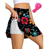 economico Pantaloni, pantaloncini e gonne da donna-21Grams Per donna Gonna da ciclismo Bicicletta Pantaloni Ciclismo da montagna Cicismo su strada Gli sport Botanico floreale Pad 3D Ciclismo Traspirante Asciugatura rapida Verde Viola Poliestere