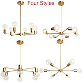 economico Lampadari-Lampadario A Sospensione Led Testa Universale In Alluminio Elettrolitico Elegante Oro Moderno Stile Nordico