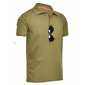 cheap Men&#039;s Classic Polo-Men&#039;s Hiking Tee shirt Top Outdoor Breathable Quick Dry Lightweight Black Green khaki Fishing Climbing Beach