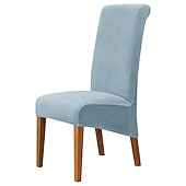 voordelige Hoes voor eetkamerstoel-fluwelen eetkamerstoelhoezen, bordeauxrode stretch stoelhoes, spandex hoge rugleuning stoelbeschermers hoezen stoelhoes met elastische band voor eetkamer, bruiloft, ceremonie, banket