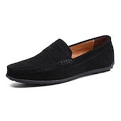 cheap Men&#039;s Slip-ons &amp; Loafers-Men&#039;s Loafers &amp; Slip-Ons Suede Shoes Plus Size Penny Loafers Driving Loafers Casual Outdoor Daily Suede Loafer Black Burgundy Navy Blue Summer Spring
