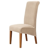 voordelige Hoes voor eetkamerstoel-fluwelen eetkamerstoelhoezen, bordeauxrode stretch stoelhoes, spandex hoge rugleuning stoelbeschermers hoezen stoelhoes met elastische band voor eetkamer, bruiloft, ceremonie, banket