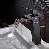 economico Classici-rubinetto da bagno con maniglia singola, rubinetti per vasca da bagno monoforo in bronzo lucidato a olio/cascata/centrale, rubinetto per lavabo in ottone con acqua calda e fredda