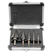 economico set di punte da trapano-5 pz hss pollici arrosto giallo scala trapano passo trapano bit foro cutter set di strumenti di perforazione