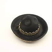 cheap Cinco De Mayo Outfit-Mexican Masquerade Sombrero Hat Kid&#039;s Boys Cosplay Cinco de Mayo Mexico Independence Day Day of the Dead Carnival Masquerade Mexico&#039;s Independence Day Festival / Holiday Black / Yellow / Beige Easy