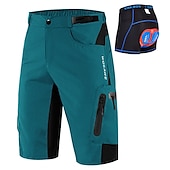 economico Pantaloncini, calzamaglie e pantaloni da uomo-WOSAWE Pantaloncini da uomo in mountain bike con pantaloncini da uomo imbottiti cinguali imbottiti rimovibili in ciclismo in poliestere estate in bici imbottiti