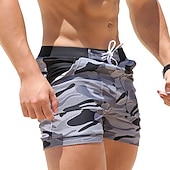 billige bokser badebukser for menn-Herre Surfeshorts Badeshorts Sommershorts Strandshorts Lapper Elastisk midje Kamuflasje Farge Hurtigtørkende Kort Daglig Treningssenter Bading Elegant og moderne Avslappet / Sportslig Blå lysegrå