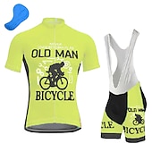 cheap Men&#039;s Clothing Sets-Men&#039;s Cycling Jersey with Bib Shorts Short Sleeve Mountain Bike MTB Road Bike Cycling Dark Navy Blue Gear Bike Clothing Suit 3D Pad Breathable Quick Dry Back Pocket Polyester Spandex Sports Letter