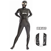 ieftine Lucios-Costumele Zentai Shiny Costum Cosplay Salopetă Costum de servitoare Cosplay Costum de carnaval Costul Integral Pentru femei Jedna barva Costum sexy Latex Metalic strălucitor Costum pentru Halloween
