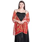 billige bryllup gjesteomslag-Sjal  Wrap Sjal Kvinner Bryllupsgjest Wrap Glitrende  Skinne Elegant Brud Uten Ermer Bryllups Wraps Med Splitt Bryllup Sommer kle deg å imponere