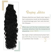 abordables Extensions Adhésives-bande dans les extensions vague naturelle 14 pouces 50gram naturel noir bande dans les extensions de cheveux de vrais cheveux humains extensions de cheveux ondulés naturels