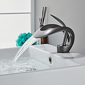 economico Classici-Rubinetto Lavabo Bagno Con Bocca A Cascata, Miscelatore Lavabo In Ottone, Rubinetti Vasca Monocomando Monoforo Finiture Verniciate Corpo Alto Stile Moderno