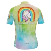 voordelige Heren shirts-Voor heren Wielrenshirt Eenhoorn Grappig Engelse slogan Korte mouw Fietsen Shirt Kleding Bovenlichaam met 3 achterzakken Bergracen Wegwielrennen Sneldrogend Reflecterende strips Achterzak