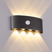 economico applique da esterno-Applique Da Parete Per Esterni Con Sensore Di Movimento Applique Da Parete 8w Up Down Alluminio Lampade Da Interno Moderne Per Soggiorno Camera Da Letto Corridoio Corridoio