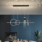 abordables Suspension-led pendentif lumière simple lustre moderne designer projection étoile lune lumière restaurant table bar