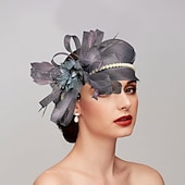 preiswerte Faszinator-Federn  Netz Fascinator  Hüte  Kopfstück mit Feder  Kappe  Blume 1 Stück Hochzeit  Pferderennen  Melbourne Cup Kopfstück für einen beeindruckenden Look am Renntag