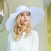 billige Partyhatter-Hatter Straw Bowler  Cloche Hatt Solhatt Te-parti Hesterase Melbourne Cup Elegant Romantisk Klassisk Med Hodeplagg å imponere Racedag Dress