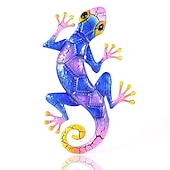 levne zahradní sochy a sochy-venkovní kovová dekorace, figurka gekona, závěsné gecko na zeď umělecké ozdoby ještěrky nástěnné sochy a sochy dekorace pro domácí zahradu statek veranda terasa zahradní plot dvorek