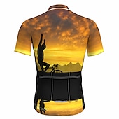voordelige Heren shirts-21Grams Voor heren Wielrenshirt Korte mouw Fietsen Kleding Bovenlichaam met 3 achterzakken Bergracen Wegwielrennen Ademend Zacht Sneldrogend Achterzak Zwart Wit Geel Regenboog Polyester Sport Kleding