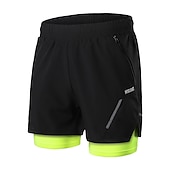 abordables Shorts, collants et pantalons pour hommes-Homme Bloc de Couleur Shorts de course Combi Short Cuissard Short Sport Vélo Shorts Coupe décontractée Des sports Séchage Rapide Doux Bandes réfléchissantes Évacuation de la transpiration Noir Rouge