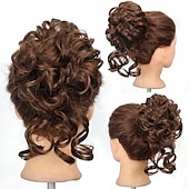 baratos Puxos-rabo de cavalo de extensão de cabelo de peruca de coque com elástico elástico updo peruca de rabo de cavalo extensões de cabelo sintético scrunchies apliques de rabo de cavalo para mulheres