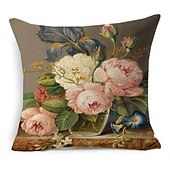 billige blomster- og plantestil-gårdshus dobbelt sideputetrekk 1 stk mykt dekorativt firkantet putetrekk putetrekk putetrekk for soverom stue overlegen kvalitet maskinvaskbar innendørs pute til sofa sofaseng stol