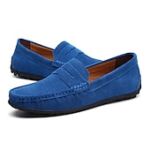 cheap Men&#039;s Slip-ons &amp; Loafers-Men&#039;s Loafers &amp; Slip-Ons Suede Shoes Plus Size Penny Loafers Driving Loafers Casual Outdoor Daily Suede Loafer Black Burgundy Navy Blue Summer Spring