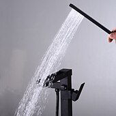 billige Badekraner-badekarkran - minimalistisk galvanisert frittstående messingventil badekar dusj blandebatterier