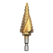 voordelige boor set:-stap boren hss 4mm-22mm houtbewerking elektrisch gereedschap 1/4 hex schacht groothandelsprijs hoge kwaliteit metalen boren titanium