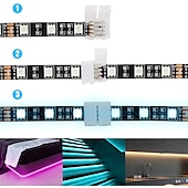 voordelige LED-accessoires-10 stuks 4-pins rgb led-lichtstripconnector pbc 10 mm brede opening led-lichtclip soldeerloze adapterconnector geschikt voor smd 5050 meerkleurige led-lichtstrip