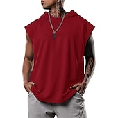 cheap Tank Tops-Men&#039;s T Shirt Tank Top Hoodie Short Sleeve Hooded Summer Plain Fashion Classic Casual Outdoor Street Casual Black White Army Green Top Tee for Men