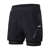 abordables Shorts, collants et pantalons pour hommes-Homme Bloc de Couleur Shorts de course Combi Short Cuissard Short Sport Vélo Shorts Coupe décontractée Des sports Séchage Rapide Doux Bandes réfléchissantes Évacuation de la transpiration Noir Rouge