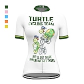 preiswerte Radtrikot Damen-Damen Radtrikot Grafik Gemustert Lustig Kurzarm Fahhrad Trikot Oberteil mit 3 Gesäßtaschen Mountainbike MTB Straßenradsport Schnelltrocknend Weich Reflektierende Streifen Rückentasche Sport Weiß Gelb