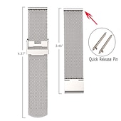 preiswerte Garmin-Uhrenarmbänder-Uhrenarmband für Garmin Forerunner 55 245 645 Music Venu 2 Plus / Sq / Sq Musik Vivomove 3 HR Luxe Style Sport Anfahrt S42 / S40 / S12 Edelstahl Ersatz Gurt Schnellspanner 20mm Milanaise Armband
