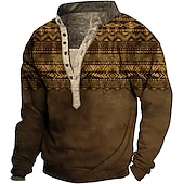 abordables Sudaderas 3D para hombre-Hombre Estampados Sudadera Pull-over Manga Larga Camisa de entrenamiento Escote en Pico Vintage Design Básico Impresión 3D Casual Ropa de calle Estampado Primavera Otoño Invierno
