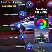 abordables Guirlandes lumineuses USB-Éclairage intérieur de voiture à LED RVB 5 en 1 avec bande de fil EL flexible contrôlée par application pour les décorations de Noël à la maison