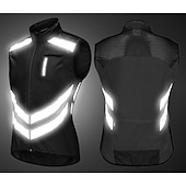 voordelige Herenjassen &amp; Gilets-WOSAWE Voor heren Wielrenvest Mouwloos Bergracen Wegwielrennen Marine Zwart Groen Fietsen Ves / Mouwloos Shirt Winddicht Reflecterende strips Achterzak Sport Effen Kleur Kleding / Gevorderd / Rekbaar