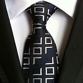 Недорогие Мужские галстуки и бабочки-Муж. Галстуки Для офиса Свадьба Джентльмен Полоски Бизнес Официальные