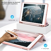 halpa iPad-kotelot-tabletin kotelon kansi Apple ipadille 10. sukupolvi-2022 10.9 tuumaa, ipad 9. 8. 7. sukupolvi 10.2 tuumaa 2021 2020 kynäteline kolminkertainen teline magneettinen marmori muovi pu nahka koko vartaloa suojaava