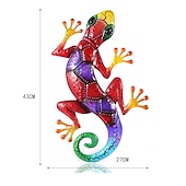 levne zahradní sochy a sochy-venkovní kovová dekorace, figurka gekona, závěsné gecko na zeď umělecké ozdoby ještěrky nástěnné sochy a sochy dekorace pro domácí zahradu statek veranda terasa zahradní plot dvorek