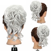 baratos Puxos-rabo de cavalo de extensão de cabelo de peruca de coque com elástico elástico updo peruca de rabo de cavalo extensões de cabelo sintético scrunchies apliques de rabo de cavalo para mulheres