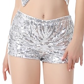 levne pole dancewear-Jazz tanec u tyče Kraťasy Čistá Barva Dámské Trénink Výkon Přírodní Flitry Polyester