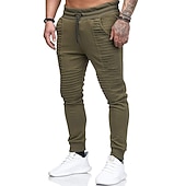 billige Joggebukser-jogging jogging joggebukser for menn uformelle solid snøring treningsbukser trendy slanke treningsbukser med midt midje armygrønn