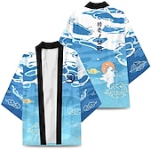 cheap Cartoon &amp; Movie Character Graphic-Agatsuma Zenitsu Kamado Tanjiro Rengoku Shinjurou Cartoon Kimono Anime 3D Harajuku Graphic Kawaii For Men&#039;s Adults&#039; Carnival Masquerade Back To School 3D Print