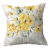 cheap Floral &amp; Plants Style-Spring Double Side Cushion Cover 1PC Soft Decorative Square Throw Pillow Cover Cushion Case Pillowcase for Sofa Bedroom Superior Quality Machine Washable