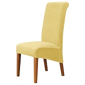 voordelige Hoes voor eetkamerstoel-fluwelen eetkamerstoelhoezen, bordeauxrode stretch stoelhoes, spandex hoge rugleuning stoelbeschermers hoezen stoelhoes met elastische band voor eetkamer, bruiloft, ceremonie, banket