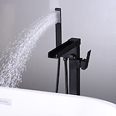 billige Badekraner-badekarkran - minimalistisk galvanisert frittstående messingventil badekar dusj blandebatterier