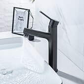 voordelige Klassiek-wastafelmengkraan voor de badkamer, uittrekbaar met 2-standen sproeier, uittrekbare wastafelkranen met enkele handgreep, op het blad gemonteerd