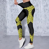 Χαμηλού Κόστους Γιόγκα κολάν &amp; καλσόν-Γυναικεία Παντελόνι για γιόγκα Αντίστροφη καρότσα Έλεγχος κοιλιάς Ψηλή Μέση Γυμναστήριο προπόνηση Τρέξιμο Καταλληλότητα Κολάν με κοψίματα Λεοπάρ Γεωμετρία Μπλε Παγονί Μαύρο Κίτρινο Φθινόπωρο Χειμώνας